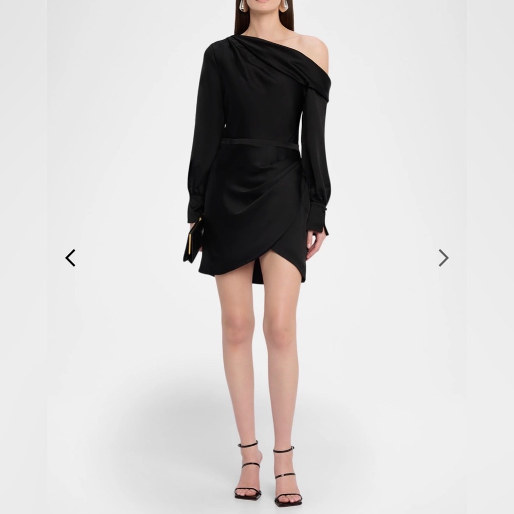 Simkhai Cameron One-Shoulder Dress in Black size 4, NWT
